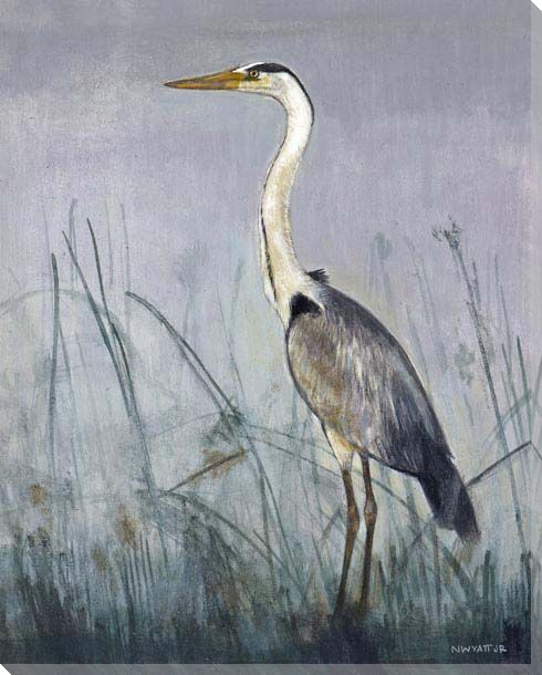 Heron | Grey | Coastal | Portrait | Norman Wyatt Jr | Canvas Print