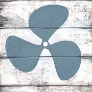 canvas print of a ship's screw (or prop). look of distressed wood boards