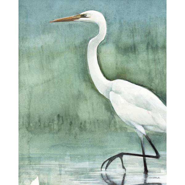 White Egret | Wading Thru Fog | Coastal | Beach | Norman Wyatt Jr | Canvas Print