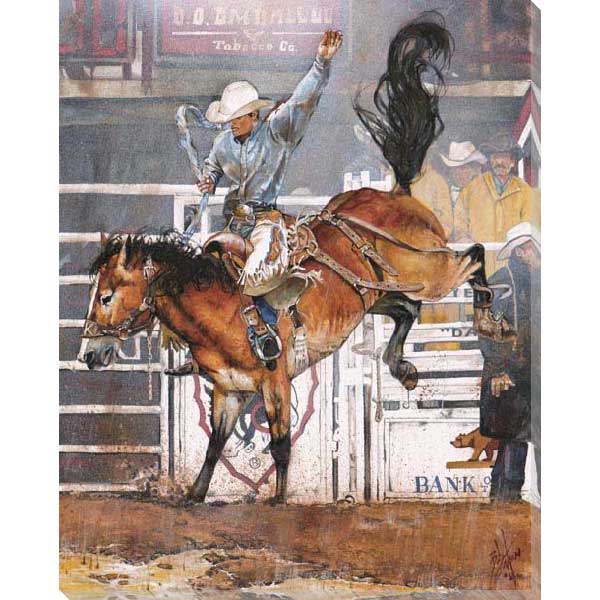 cowboy at rodeo canvas art print