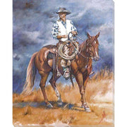 cowboy at rodeo on jumping canvas art print