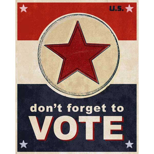 Vote | Patriotic | Retro | U.S. | Portrait | Canvas Print | Wall Art