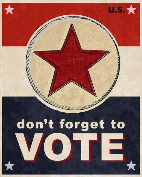 Vote | Patriotic | Retro | U.S. | Portrait | Canvas Print | Wall Art