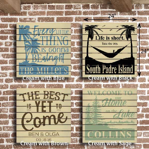 24 x 24 slat wood signs