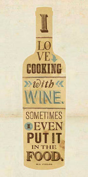 WC Fields love cooking with wine quote canvas art print