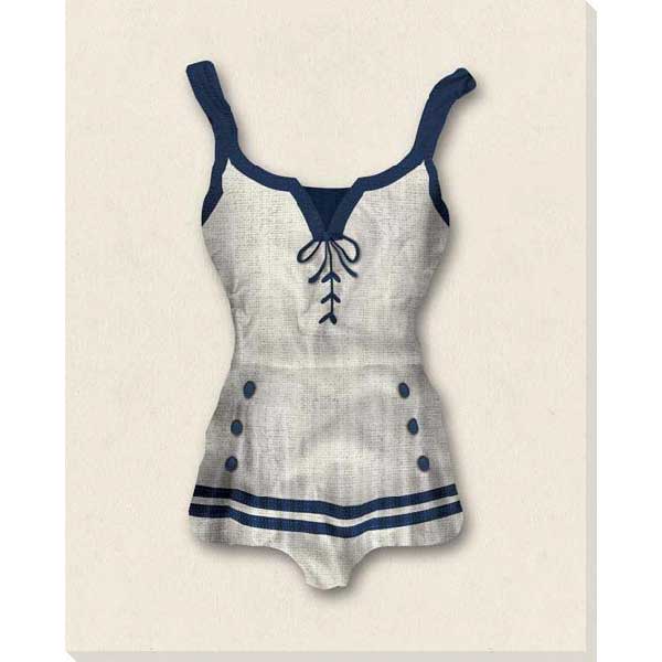 art print of white vintage bathing suit