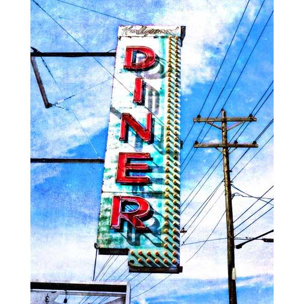 Highway | Retro | Diner | Hollywood | Portrait | Canvas Print | Wall Art