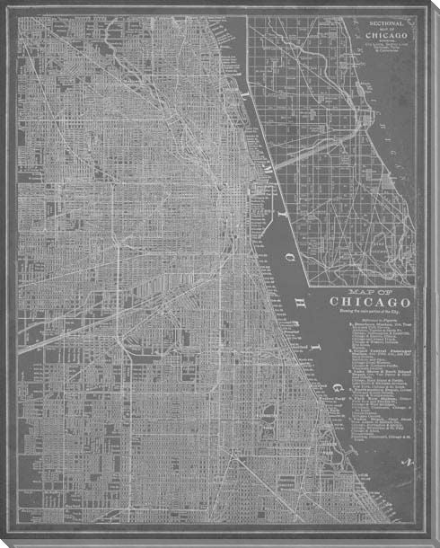 City Map of Chicago | Old World Graphics | Portrait | Canvas Print