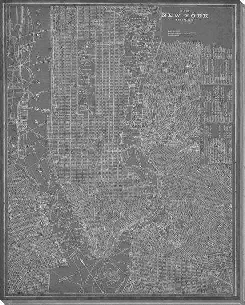 City Map of New York | Old World Graphics | Portrait | Canvas Print
