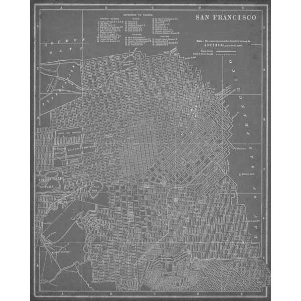 City Map of San Francisco | Old World Graphics | Portrait | Canvas Print