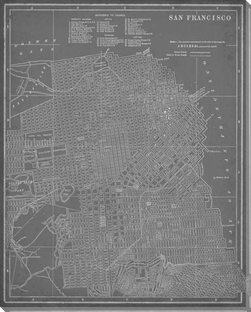 City Map of San Francisco | Old World Graphics | Portrait | Canvas Print