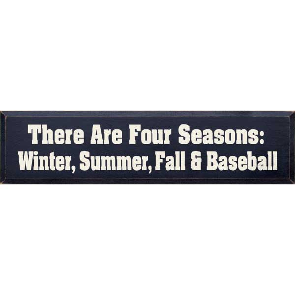 Baseball Season | One of Four Seasons | Game Room | 9" x 36" | Wood Sign