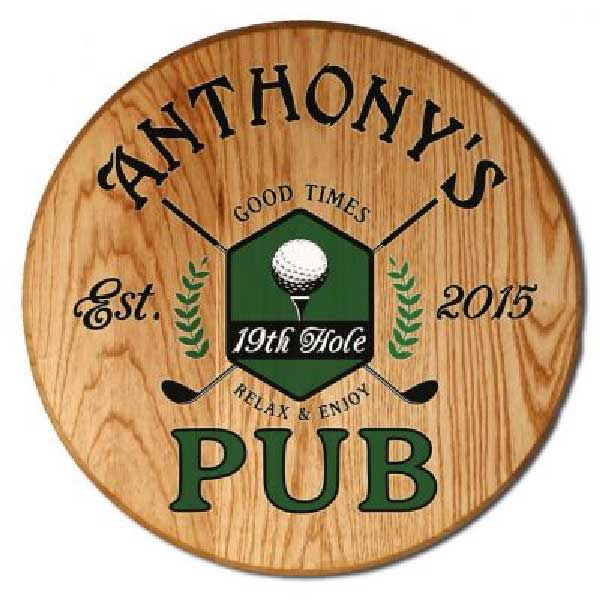 19th hole pub wall decor - personalize it