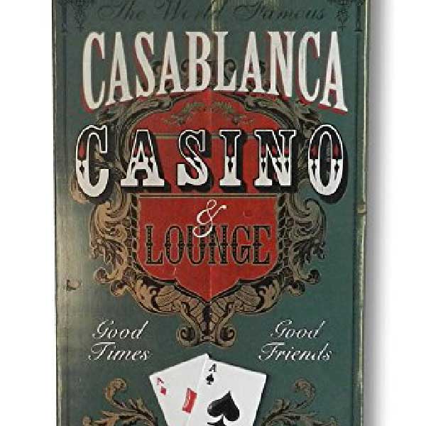 close up of casino wall art; world famous