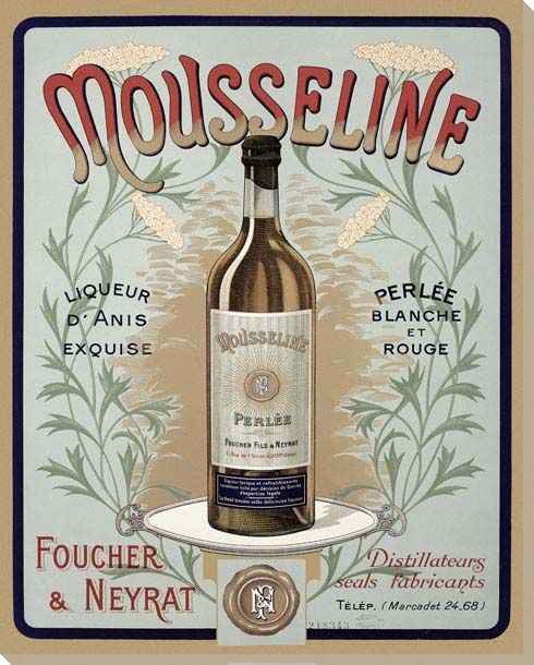 Mousseline | Wine | European | Vintage Poster | Canvas Print