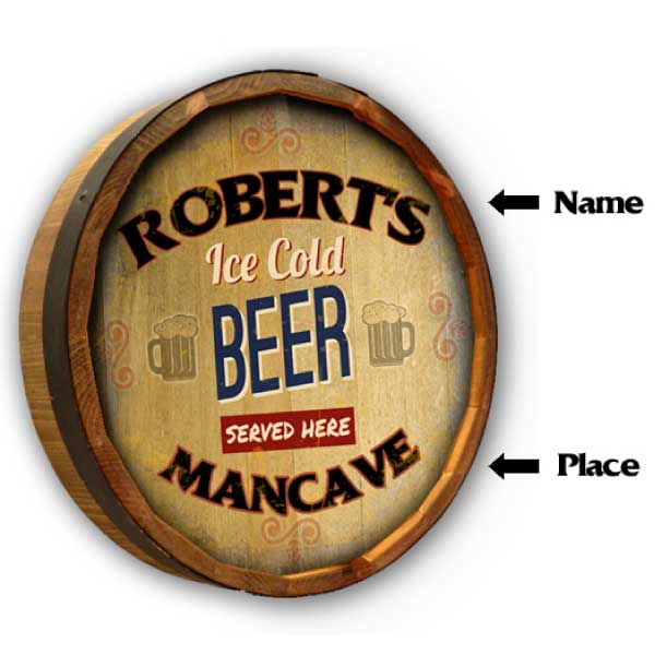 Beer | Quarter Barrel Sign | Mancave | Wall Art | Personalize It!