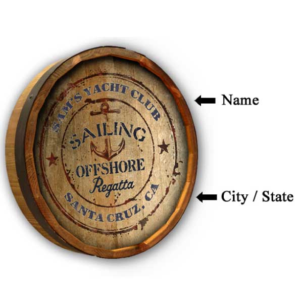 Sailing | Quarter Barrel Sign | Yacht Club | Regatta | Personalize It!