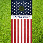customizable corn hole game with US flag design