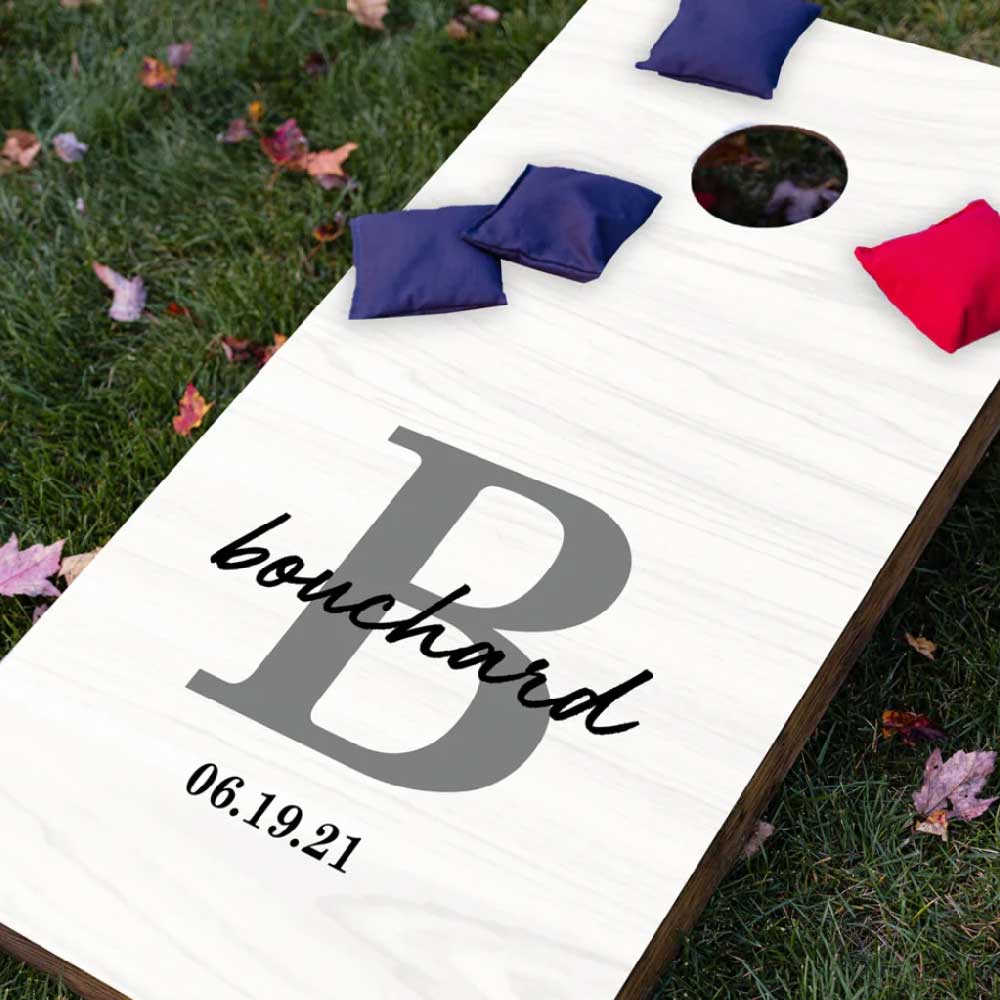 wedding cornhole game with customization