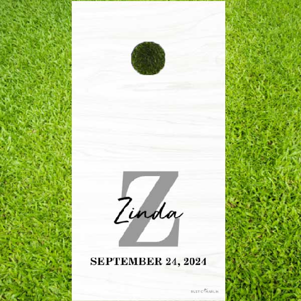 lawn game personalized with name and date