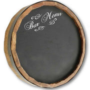 round chalkboard to write your bar menu