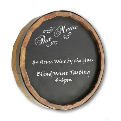 barrel sign chalkboard for Bar Menu