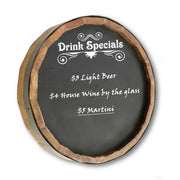 barrel sign chalkboard to list drink specials