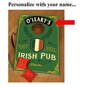 personalize corn hole game Irish Pub