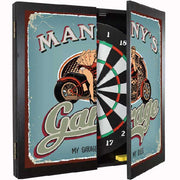 custom garage dartboard cabinet