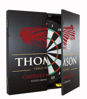 own a customizable vineyard themed dartboard cabinet and board