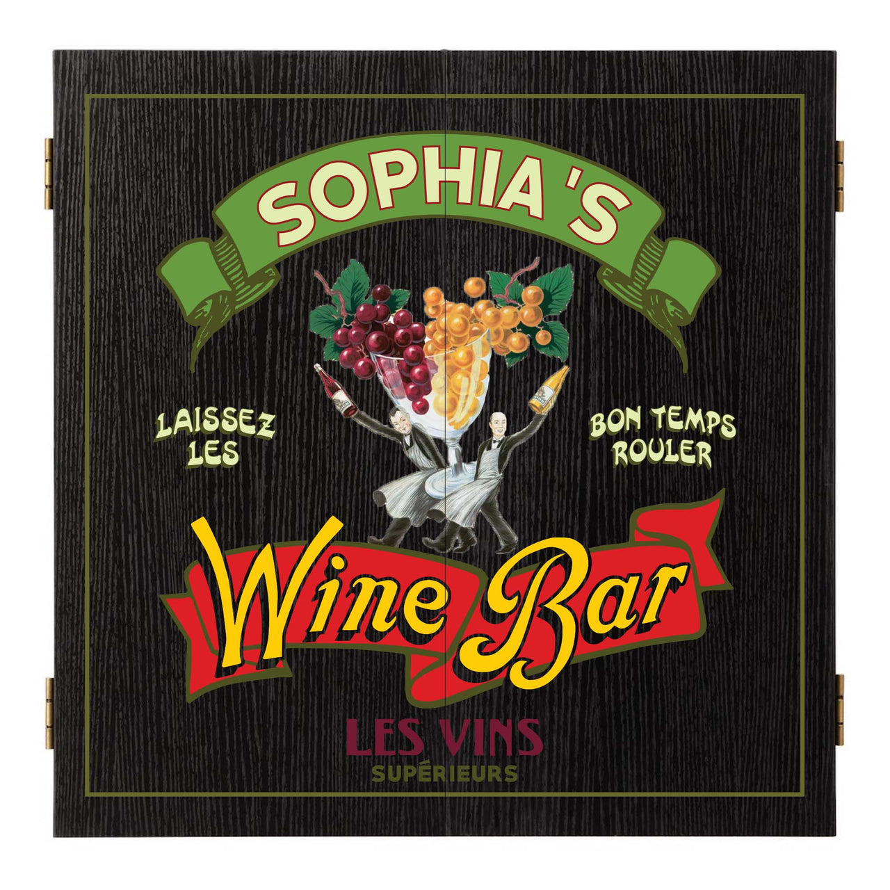 Les vines wine bar dartboard set