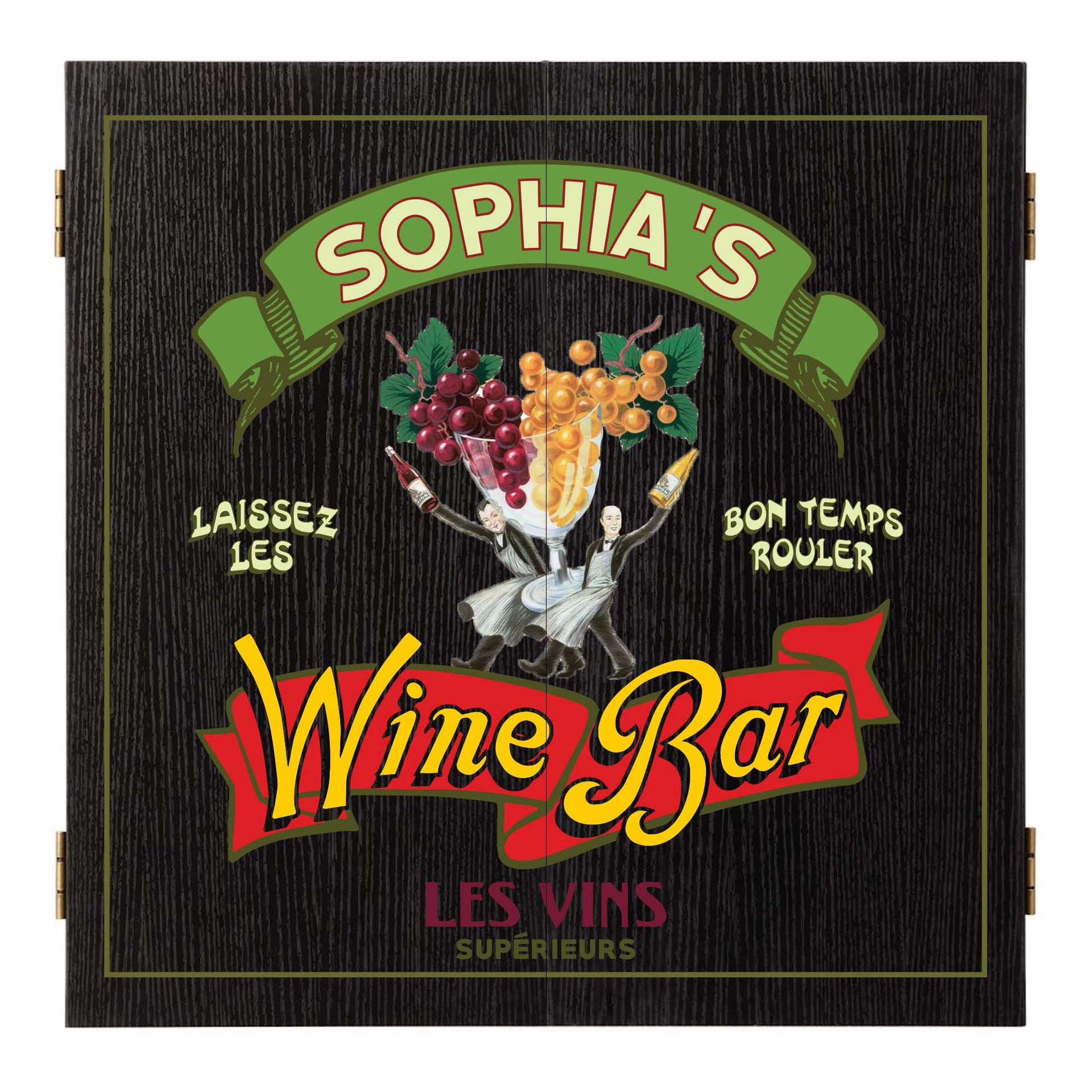 Les vines wine bar dartboard set
