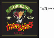 personalize the name on this wine bar dartboard cabinet