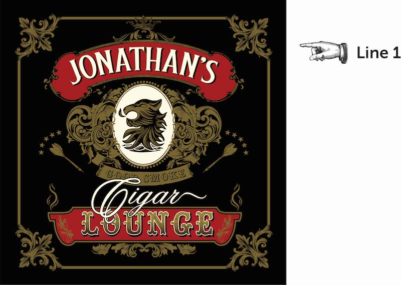personalize the name on this dartboard set for cigar lounge