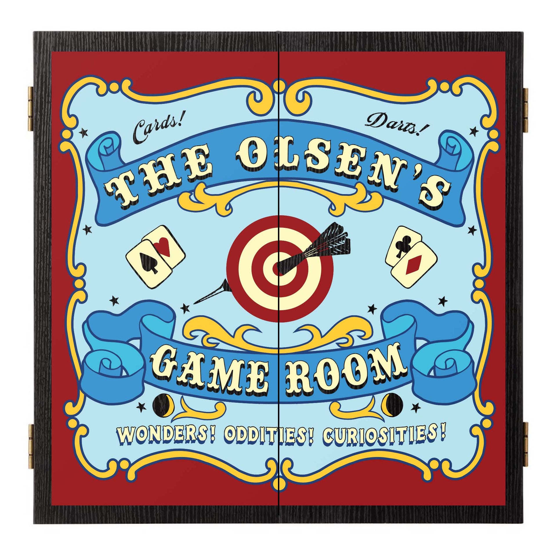 card! darts! game room dartboard