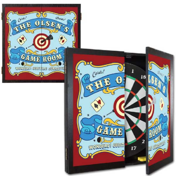 game room colorful dartboard set