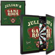 game room dartboard cabinet