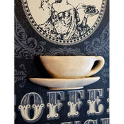 3d relief of coffee cup on this wood cafe sign