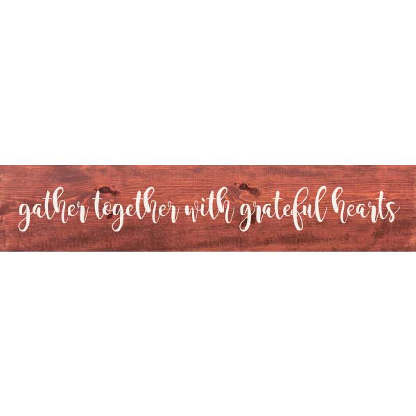 Grateful Hearts | Wood Sign | Farmhouse | Large | Horizontal | 10" x 46"