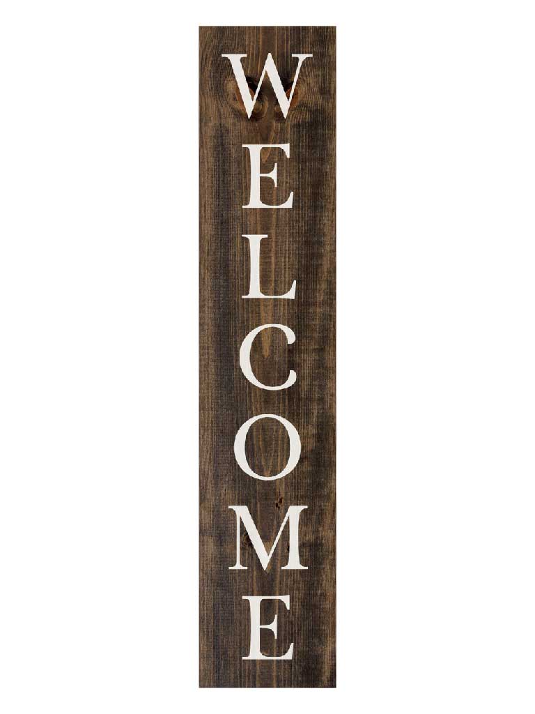 dark walnut Welcome sign farmhouse
