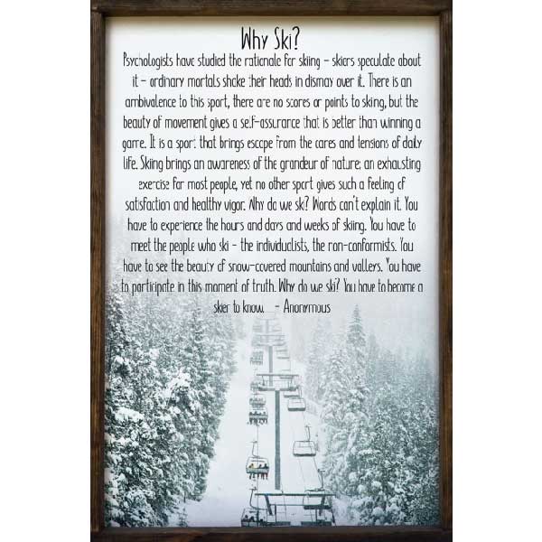 skiing explained framed print