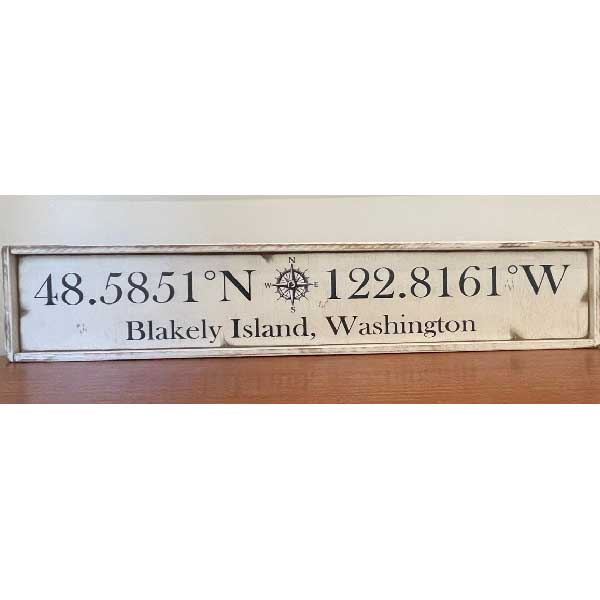 Blakely Island | Nautical | Wood Sign | Framed | Washington | San Juan Islands | Rustic