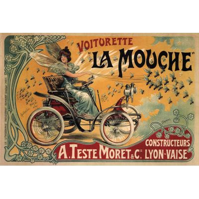 wood wall art of European auto ad
