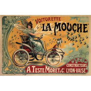wood wall art of European auto ad