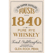 fousts rye whiskey classic 1933 poster