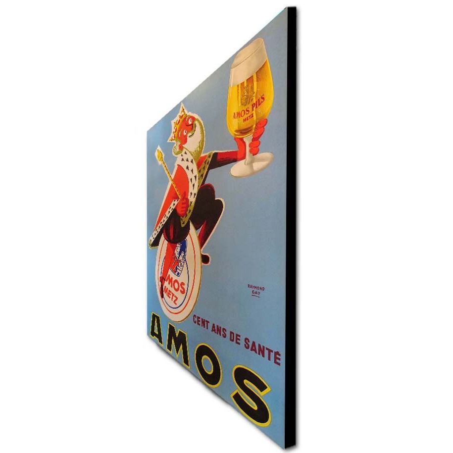 Vintage Poster | Amos | Pils Biere | Wood Sign | Beer