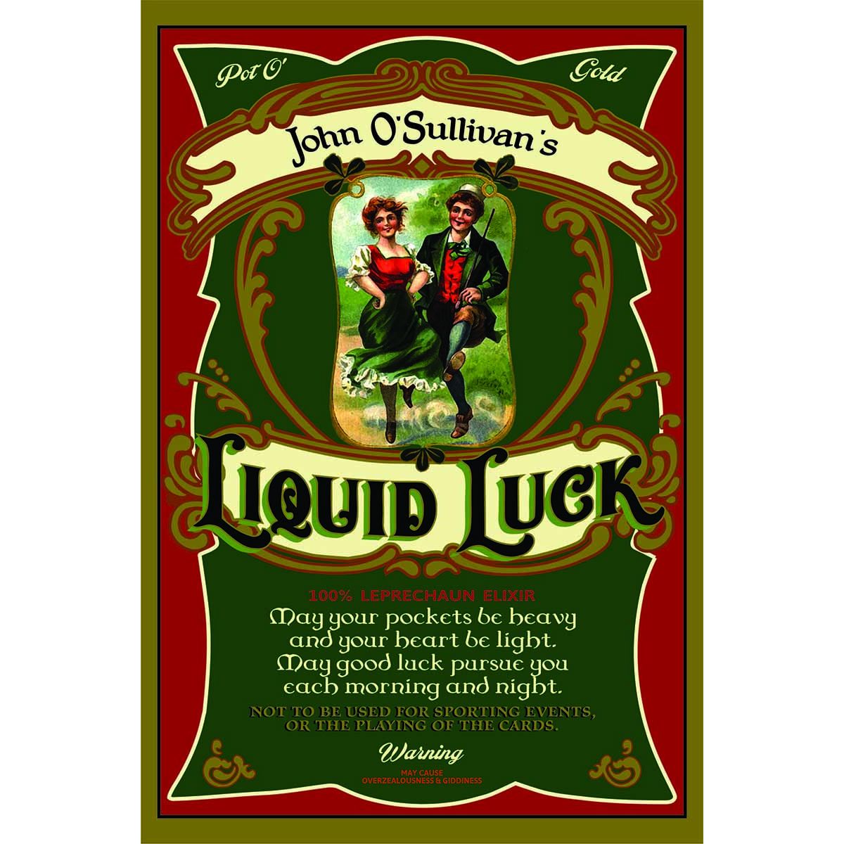 Irish Elixir | Wood Sign | Personalize It! | 3 Sizes | Vintage Style | Liquid Luck