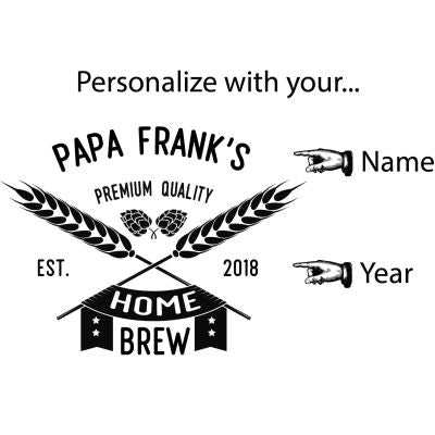 personalize the name and year on this wood clock for beer brewers