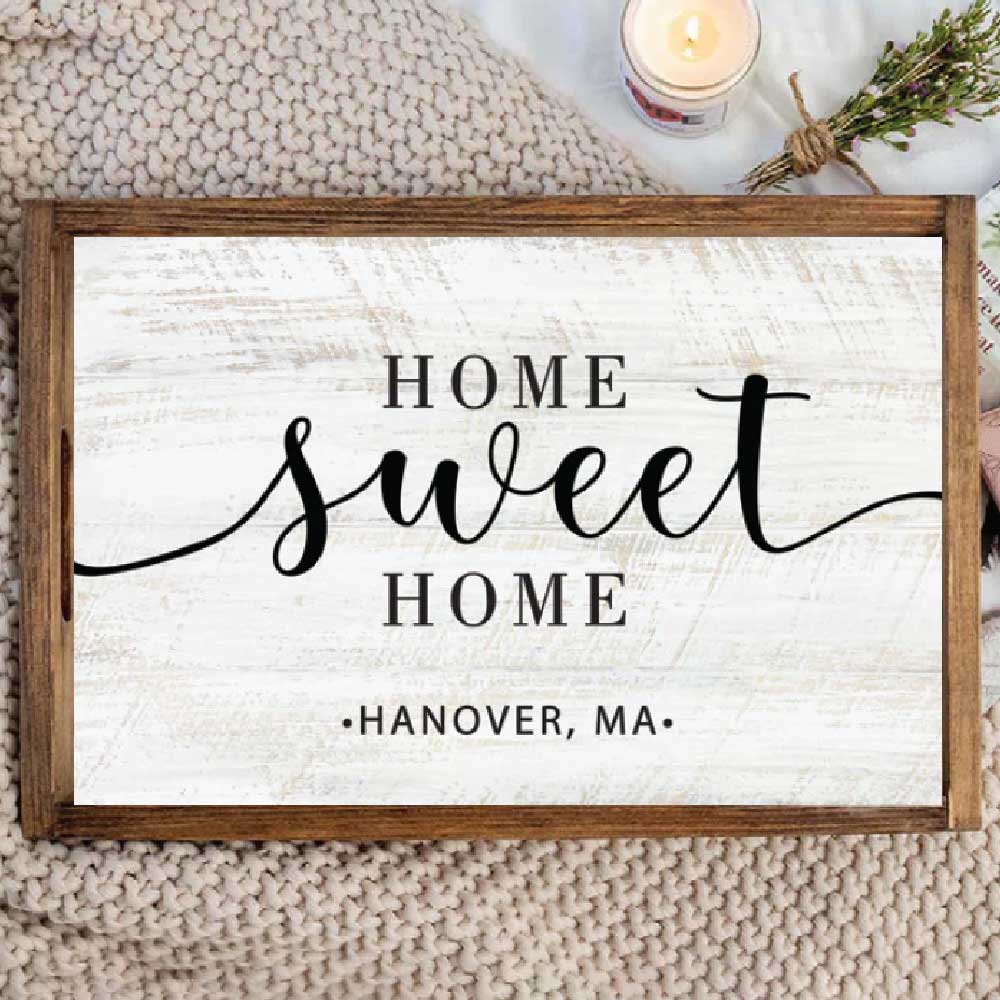 home sweet home customized serving tray