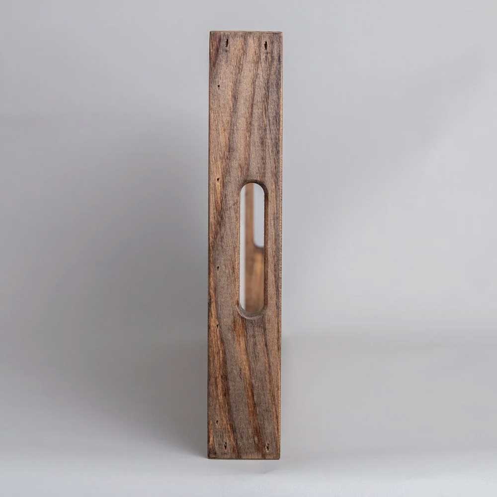 stylish wood serving tray side view